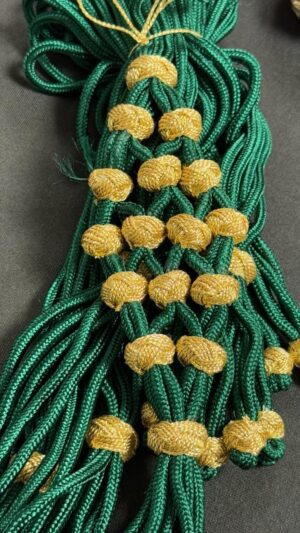 CEINTURE TRESSÉE BICOLORE - Vert/Doré