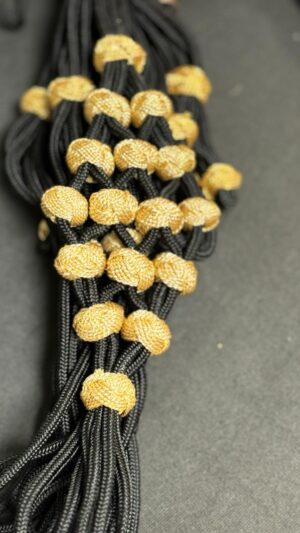 CEINTURE TRESSÉE BICOLORE - Noir/Doré